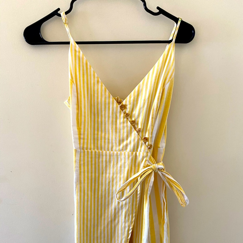 Altar'd State wrap picnic dress, yellow